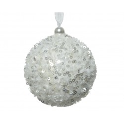 Boule Sequin Blanc Hiver Ø8...