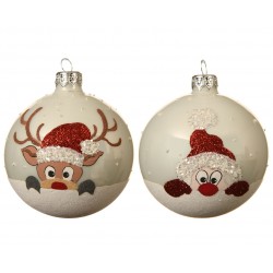 Boule Pere Noel Renne Blanc...