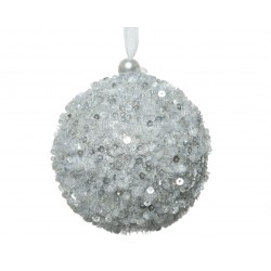 Boule Sequin Mousse Argent Ø8