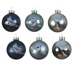 Boule Oiseaux Verre Bleu...