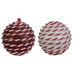 Boule Bonbon Rouge/Blanc En...