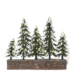 Sapins enneigés sur mur de...