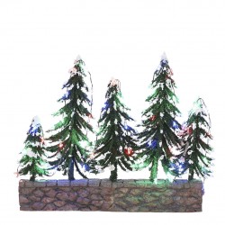 Sapins enneigés sur mur de...