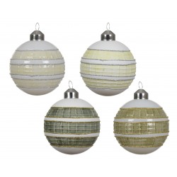 Boule Rayure Blanc/Vert Ø8...