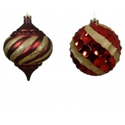 Boule Spirale Rouge/Or Ø15...