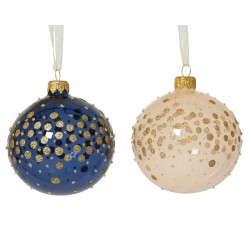 Boule Point Or Bleu/Rose En...