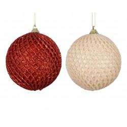 Boule Paillette Rouge/Crème...