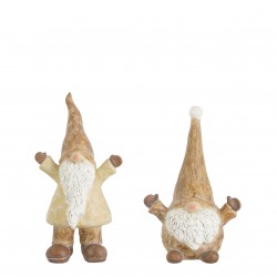 Gnome Bras En L'Air Marron...