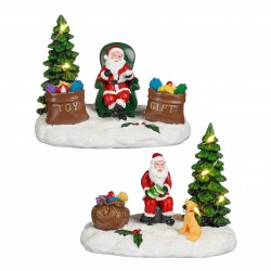 Père Noël Avec Arbre À Pile...