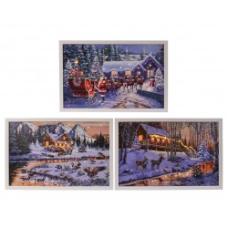 Tableau Scene Noël Led...