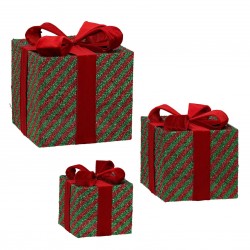 Cadeau Noeud Vert/Rouge En...