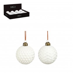 Boule Relief Blanc En Verre...