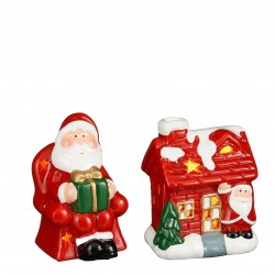 Maison Père Noël Led Rouge...