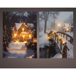 Tableau village 6LED/PILE...